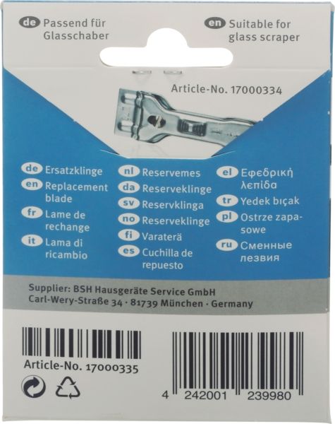 17000335 Náhradní čepel škrabky do varné desky Bosch | Siemens